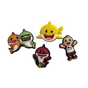 Kids Baby Shark & Cocomelon shoe/croc charms 4 piece bundle NEW unisex